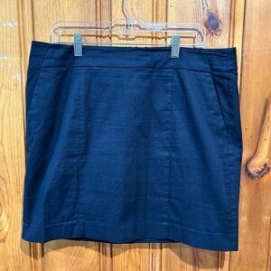 Ann Taylor Skirt Womens Madison Navy Blue Casual Pencil Short Stretch Office
